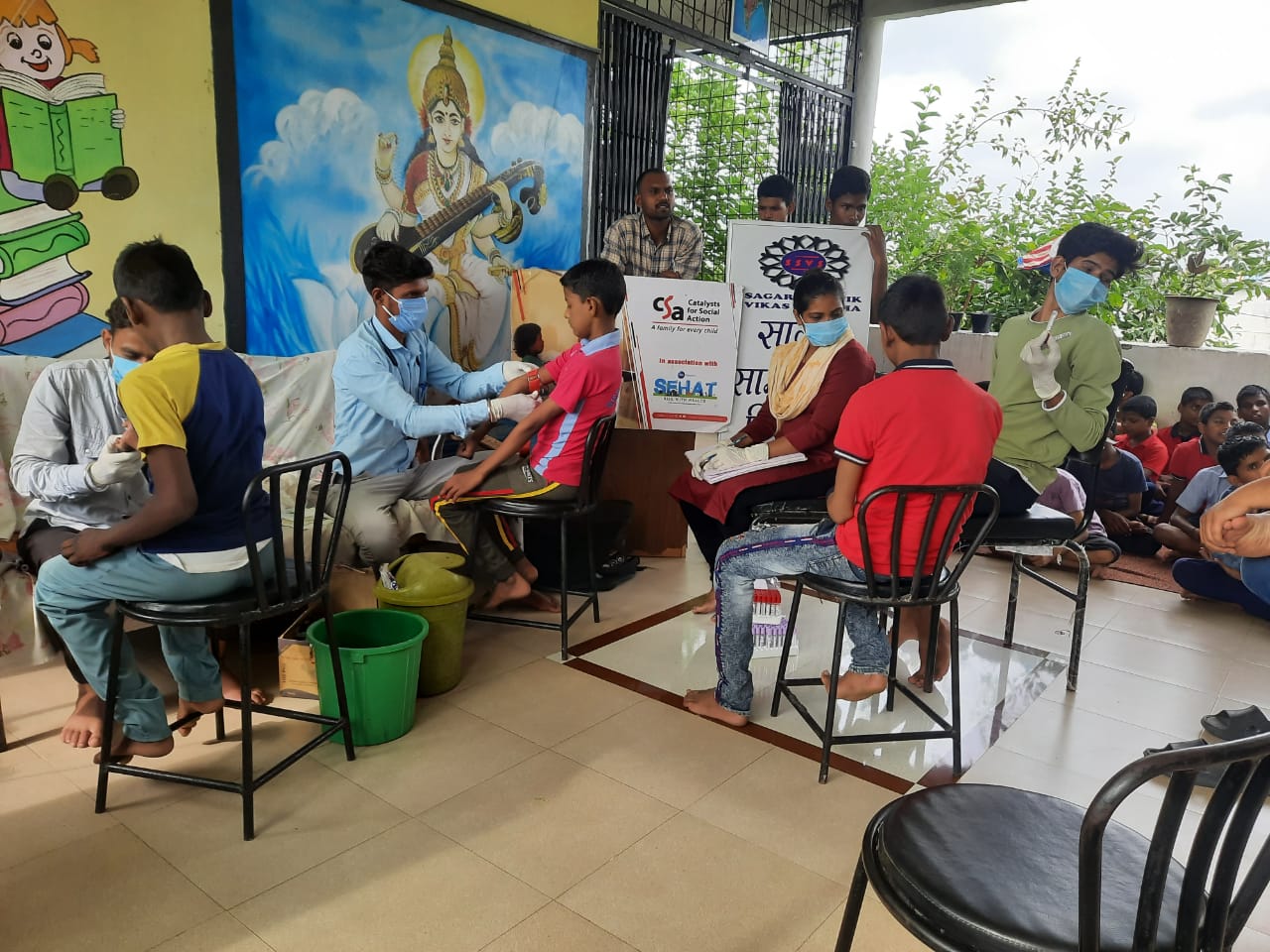 Free health checkup camp by visiting doctors for SSVS shelter children